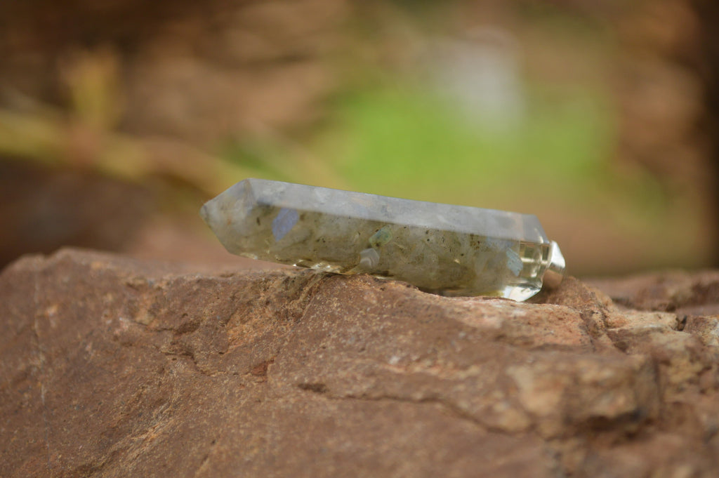 Polished Packaged Hand Crafted Resin Pendant with Labradorite Chips - sold per piece - From Bulwer, South Africa - TopRock