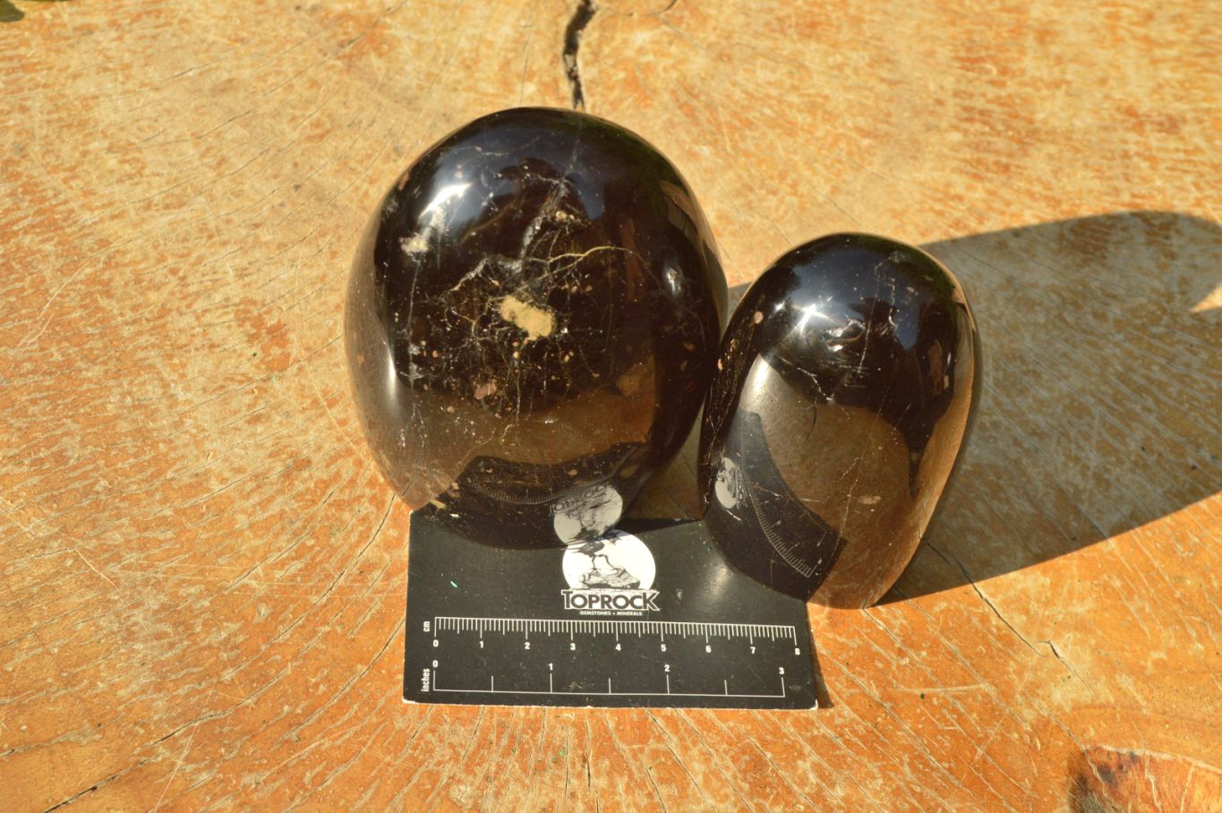 Polished Black Tourmaline Standing Free Forms x 3 From Madagascar - TopRock