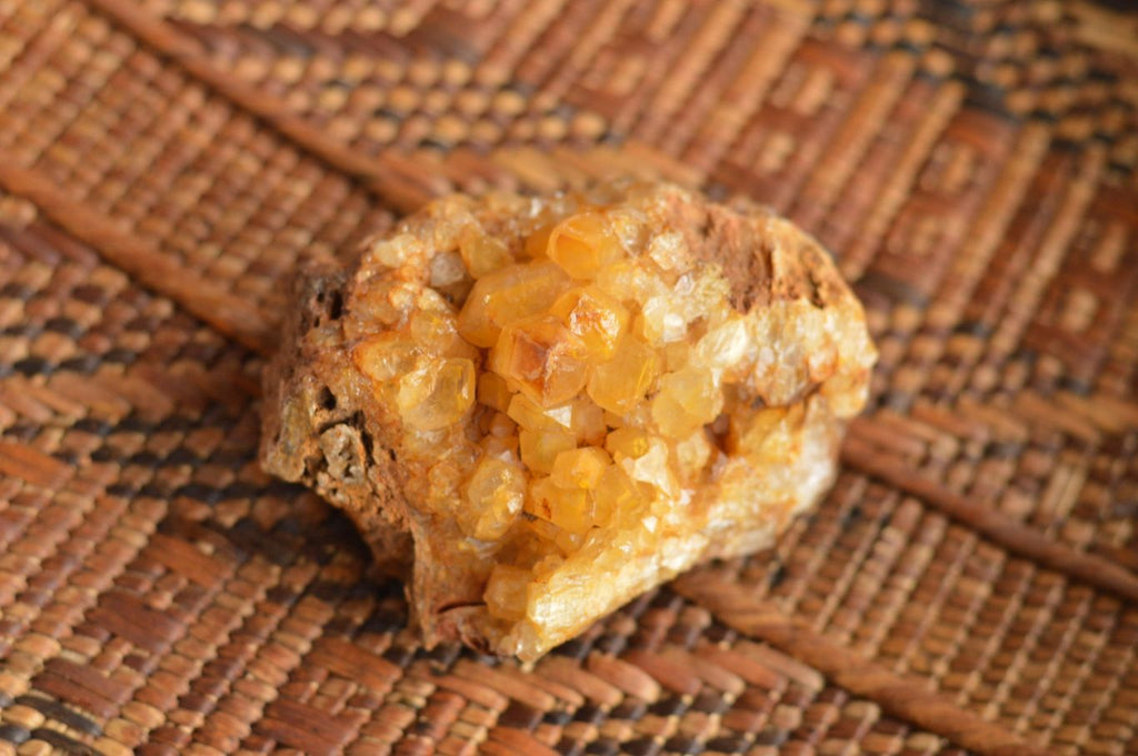 Natural Small Golden Limonite / Lemonite Quartz Clusters  x 12 From Mwinilunga, Zambia - TopRock