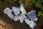 Natural Etched Blue Chalcedony Specimens  x 6 From Nsanje, Malawi - Toprock Gemstones and Minerals 