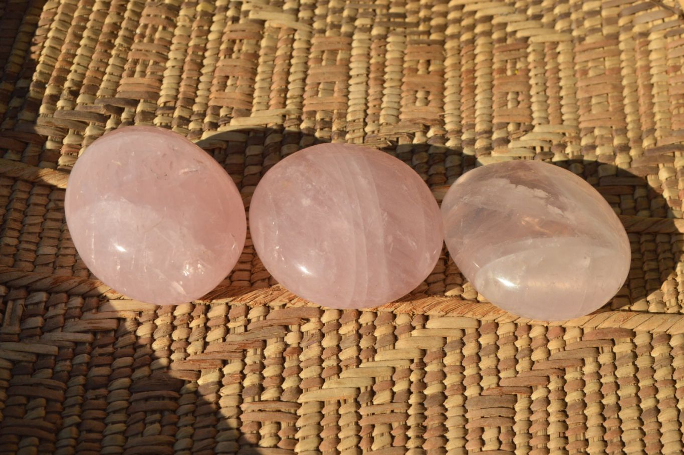 Polished Highly Selected Gemmy Pink Rose Quartz Palm Stones x 24 From Madagascar - TopRock