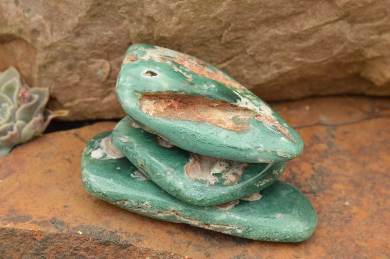 Polished Large Green Mtorolite / Chrome Chrysoprase Free Forms  x 6 From Mutorashanga, Zimbabwe - TopRock