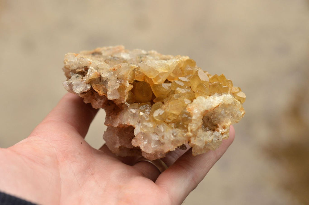 Natural Small Golden Limonite / Lemonite Quartz Clusters  x 12 From Mwinilunga, Zambia - TopRock