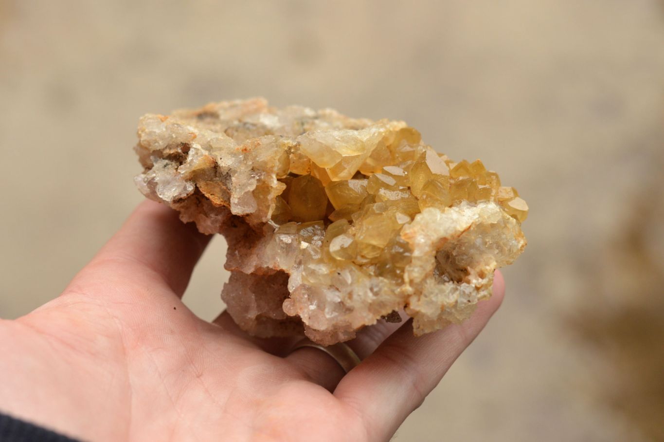 Natural Small Golden Limonite / Lemonite Quartz Clusters  x 12 From Mwinilunga, Zambia - TopRock
