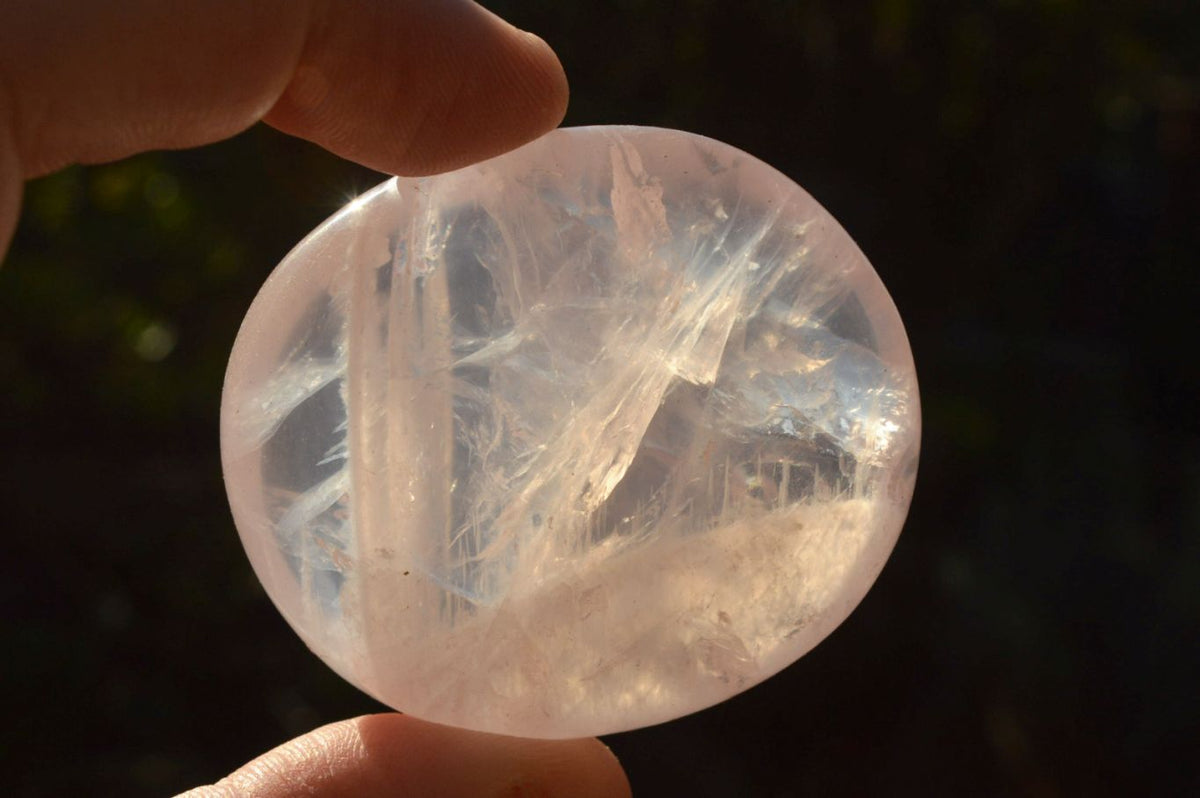 Polished Highly Selected Gemmy Pink Rose Quartz Palm Stones x 24 From Madagascar - TopRock