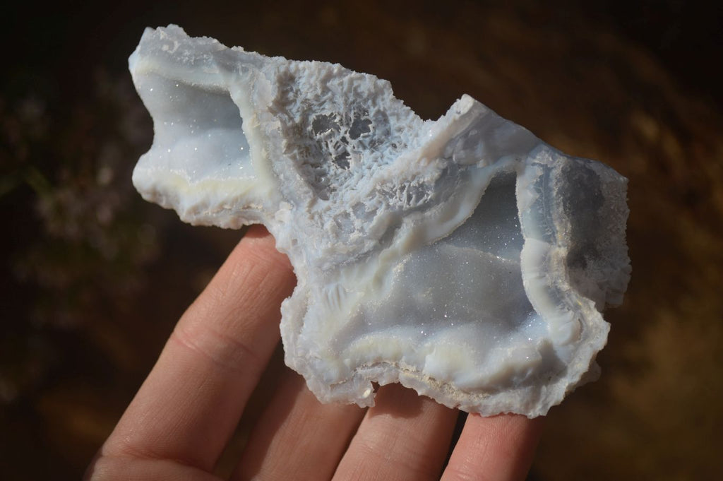 Natural Etched Blue Chalcedony Specimens  x 6 From Nsanje, Malawi - Toprock Gemstones and Minerals 