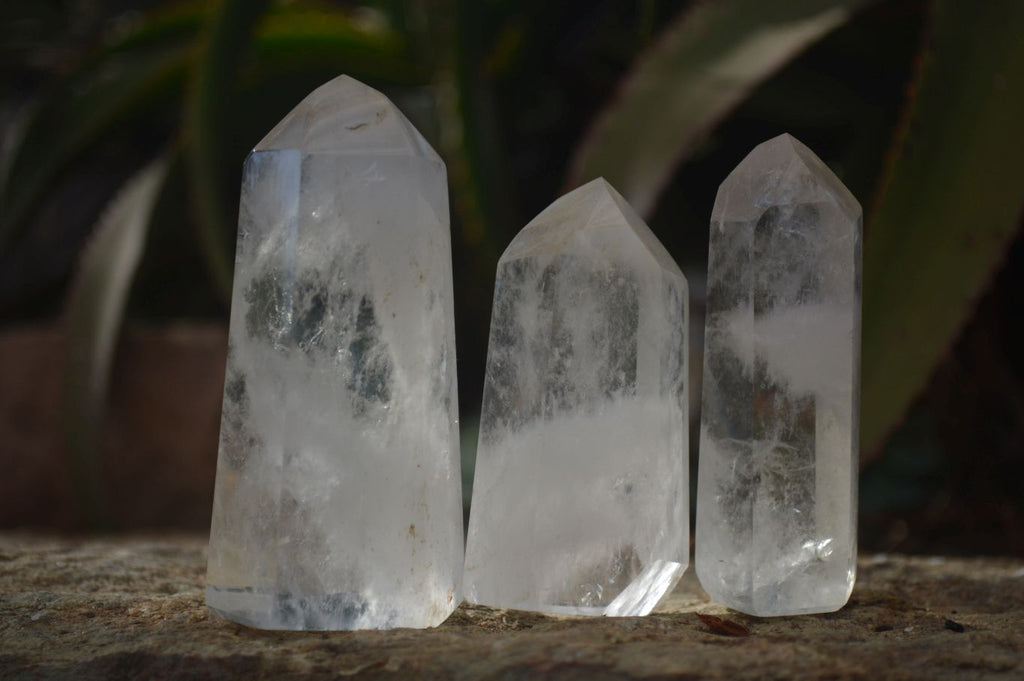 Polished Clear Quartz Crystal Points x 6 From Madagascar - Toprock Gemstones and Minerals 