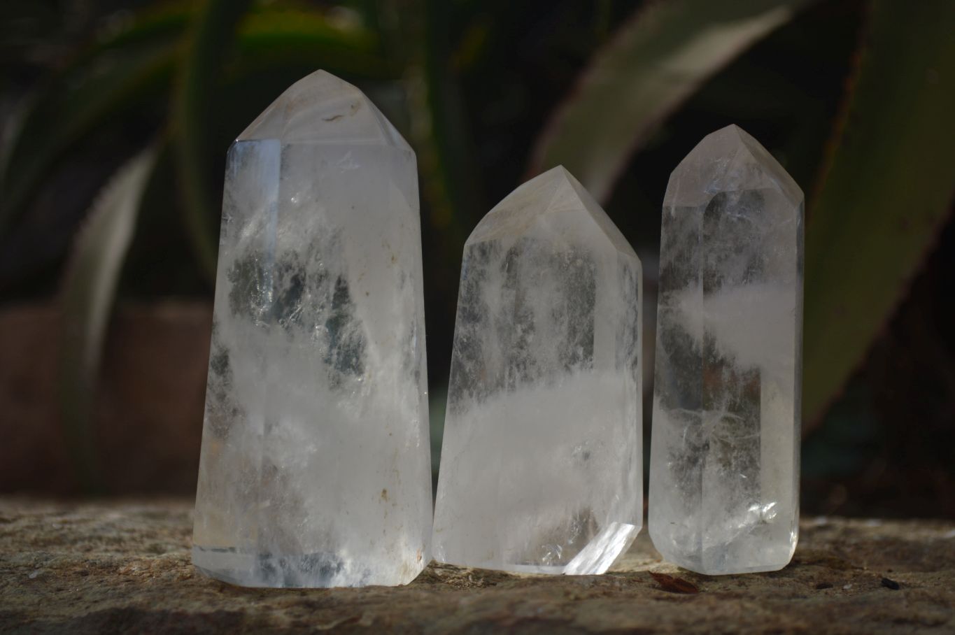 Polished Clear Quartz Crystal Points x 6 From Madagascar - Toprock Gemstones and Minerals 