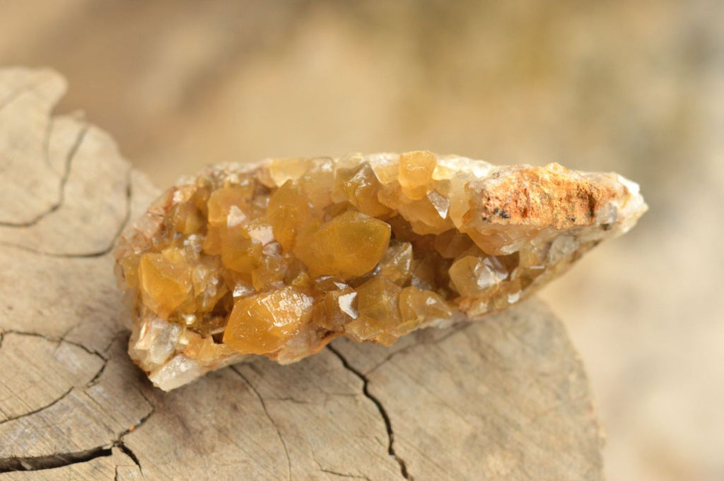 Natural Small Golden Limonite / Lemonite Quartz Clusters  x 12 From Mwinilunga, Zambia - TopRock