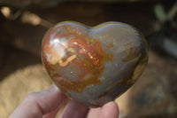 Polished Polychrome Jasper Hearts  x 6 From Madagascar