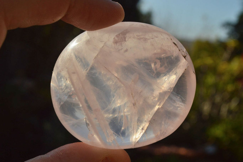 Polished Highly Selected Gemmy Pink Rose Quartz Palm Stones x 24 From Madagascar - TopRock