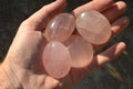 Polished Highly Selected Gemmy Pink Rose Quartz Palm Stones x 24 From Madagascar - TopRock