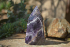 Polished Chevron Amethyst Points x 4 From Zambia - Toprock Gemstones and Minerals 