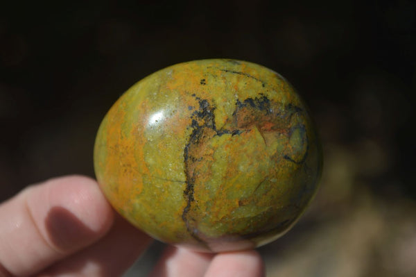 Polished Large Green Opal Palm Stones  x 12 From Antsirabe, Madagascar - Toprock Gemstones and Minerals 