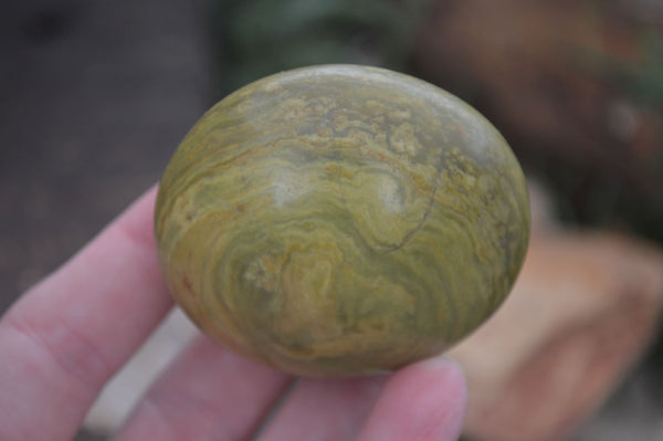 Polished Large Green Opal Palm Stones  x 12 From Madagascar - Toprock Gemstones and Minerals 