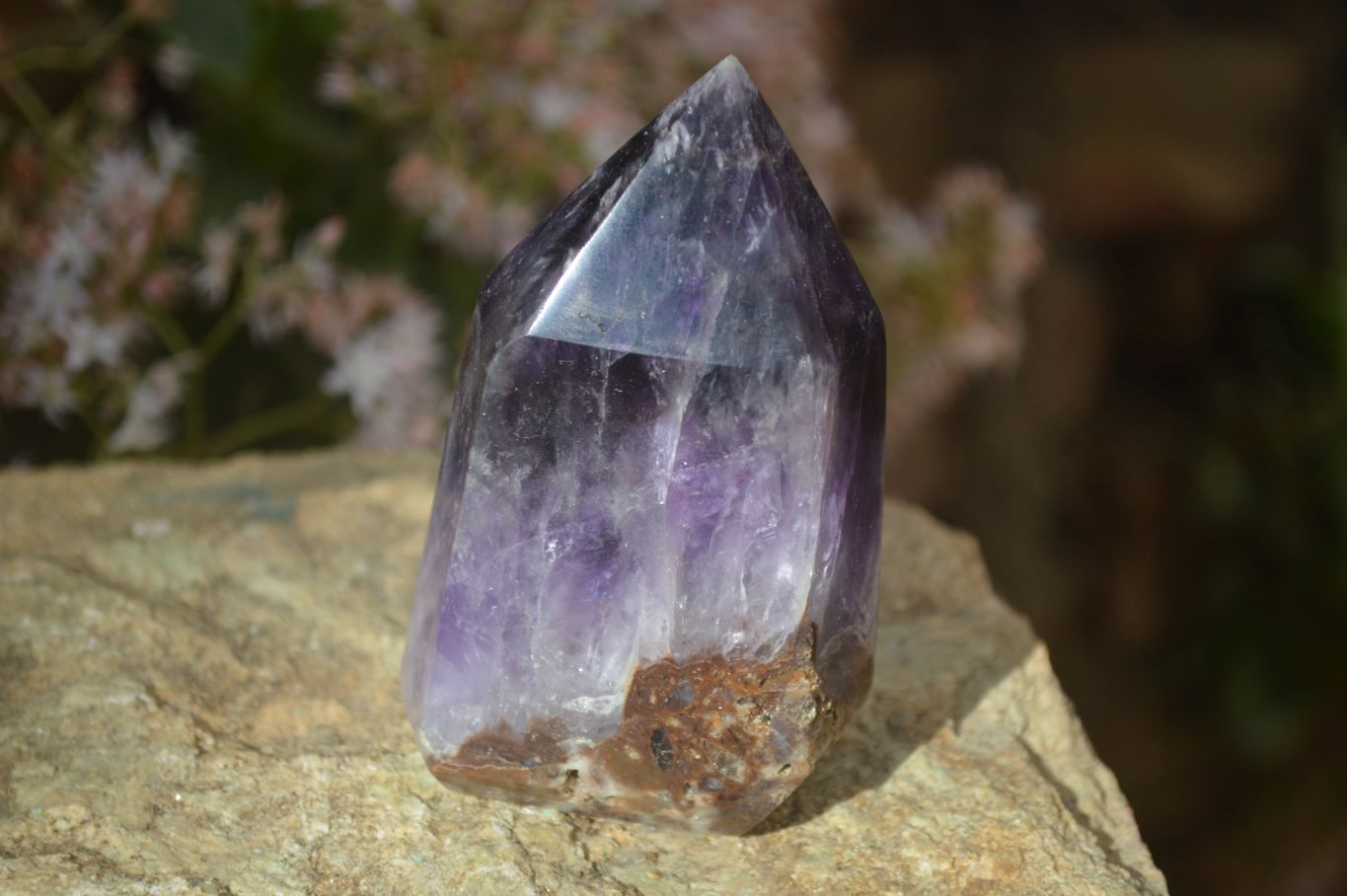 Polished Chevron Amethyst Points x 4 From Zambia - Toprock Gemstones and Minerals 