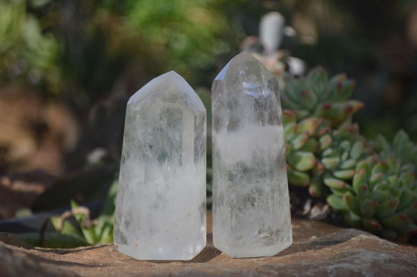 Polished Clear Quartz Crystal Points x 6 From Madagascar - Toprock Gemstones and Minerals 