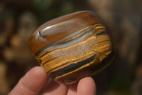 Polished Golden Tigers Eye Free Forms x 12 From Prieska, Northern Cape - Toprock Gemstones and Minerals 