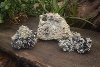 Natural Schorl Black Tourmaline With Vermiculite Specimens x 3 From Erongo, Namibia - Toprock Gemstones and Minerals 