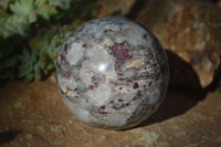 Polished Rubellite Pink Tourmaline Matrix Sphere x 1 From Madagascar - Toprock Gemstones and Minerals 