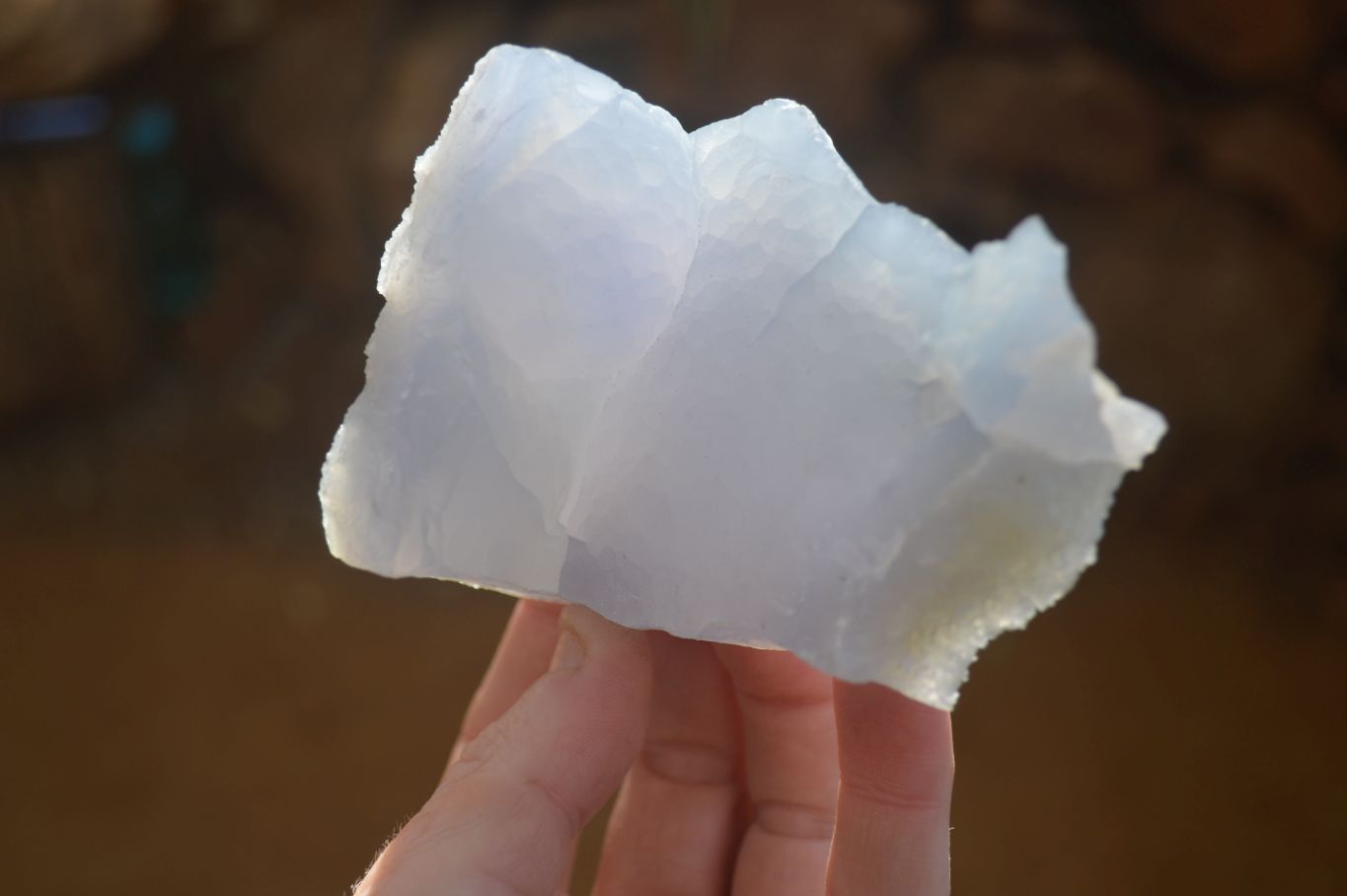 Natural Etched Blue Chalcedony Specimens  x 6 From Nsanje, Malawi - Toprock Gemstones and Minerals 