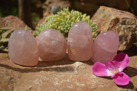 Polished  Pink Rose Quartz Standing Free Forms x 4 From Ambatondrazaka, Madagascar - TopRock