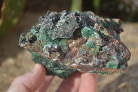 Natural Rare Ball Malachite On Drusy Quartz & Dolomite Specimens x 3 From Kambove, Congo - Toprock Gemstones and Minerals 