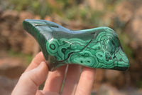 Polished Malachite Free Forms x 3 From Kolwezi, Congo - Toprock Gemstones and Minerals 