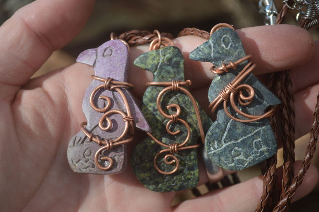 Polished Copper Wire Wrapped Ancient Eagle Pendants  x 12 From Zimbabwe - Toprock Gemstones and Minerals 