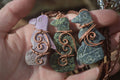 Polished Copper Wire Wrapped Ancient Eagle Pendants  x 12 From Zimbabwe - Toprock Gemstones and Minerals 