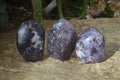 Polished Purple Lepidolite Standing Free Forms  x 3 From Zimbabwe - Toprock Gemstones and Minerals 
