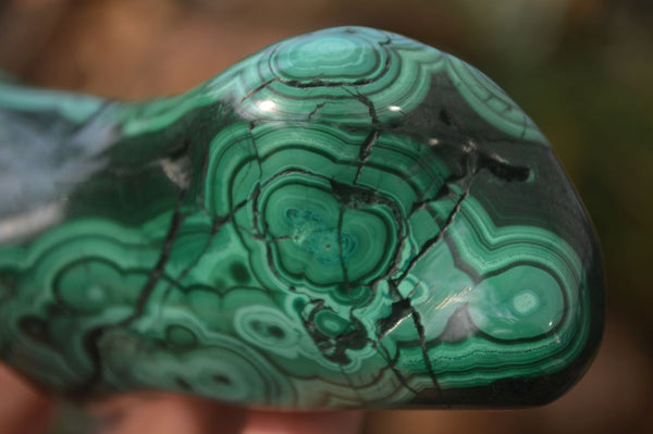 Polished Malachite Free Forms x 3 From Kolwezi, Congo - Toprock Gemstones and Minerals 