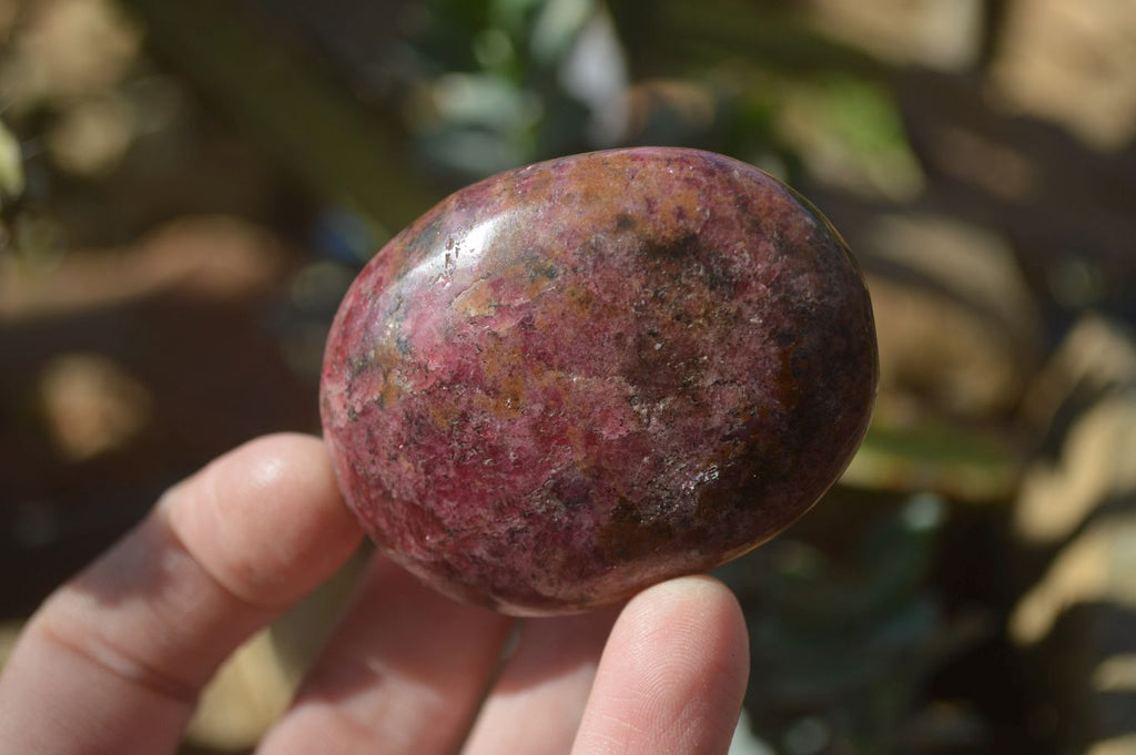 Polished Rhodonite Galet / Palm Stones x 12 From Zimbabwe - Toprock Gemstones and Minerals 