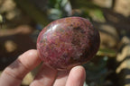 Polished Rhodonite Galet / Palm Stones x 12 From Zimbabwe - Toprock Gemstones and Minerals 