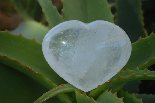 Polished Large Clear Quartz Hearts  x 6 From Madagascar