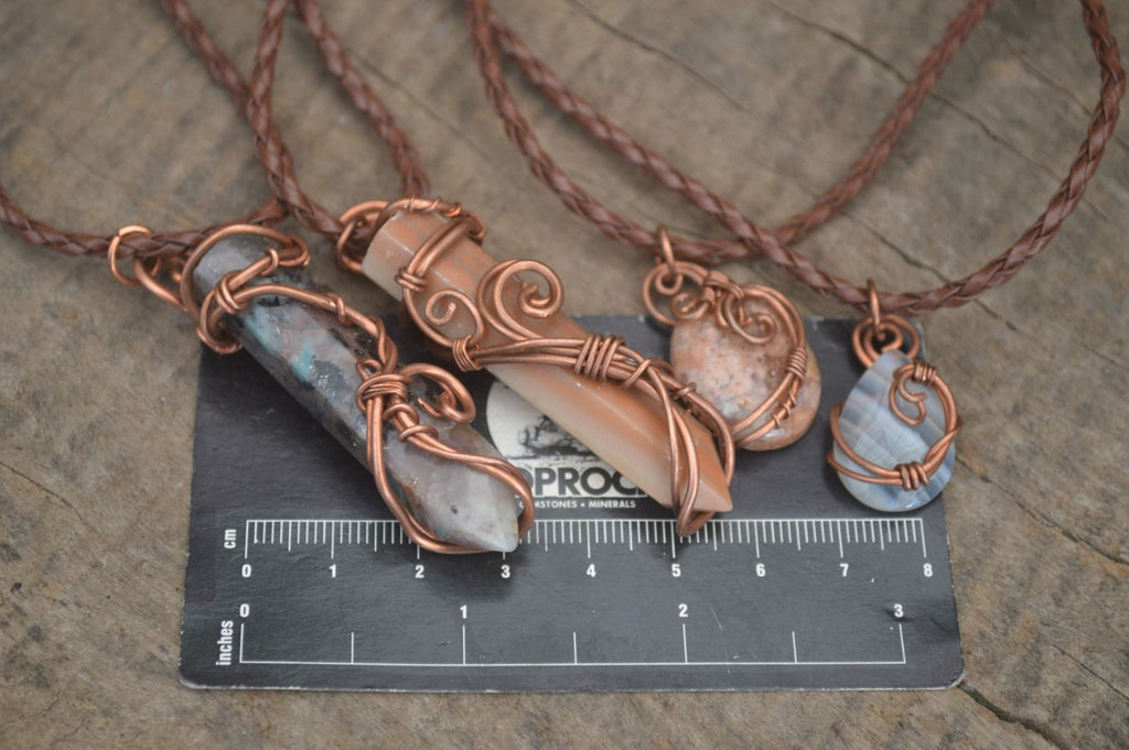 Polished Copper Wire Wrapped Ancient Eagle Pendants  x 12 From Zimbabwe - Toprock Gemstones and Minerals 
