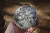 Polished Rubellite Pink Tourmaline Matrix Sphere x 1 From Madagascar - Toprock Gemstones and Minerals 
