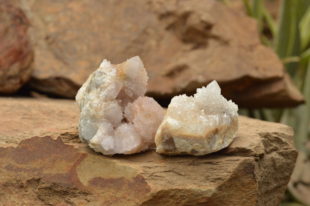 Natural Lovely Selection Of Spirit / Cactus Quartz Clusters  x 12 From Boekenhouthoek, South Africa - TopRock