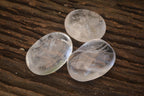 Polished Large Clear Quartz Galet / Palm Stones With Reflective Veils x 12 From Madagascar - Toprock Gemstones and Minerals 