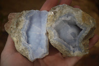 Natural Blue Lace Agate Geode Specimens  x 12 From Nsanje, Malawi - Toprock Gemstones and Minerals 