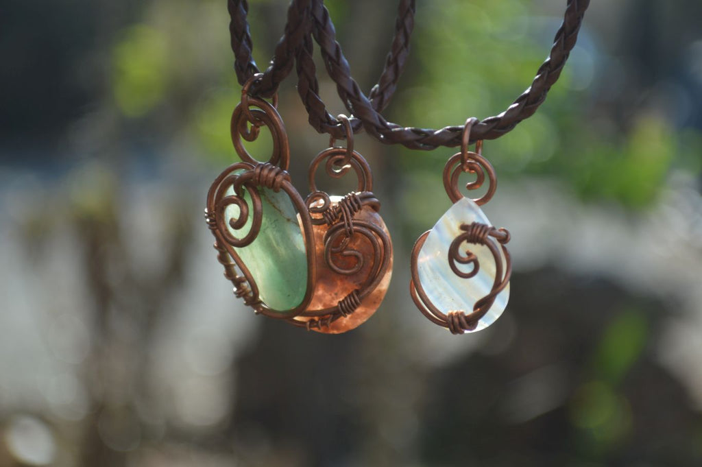 Polished Copper Wire Wrapped Ancient Eagle Pendants  x 12 From Zimbabwe - Toprock Gemstones and Minerals 