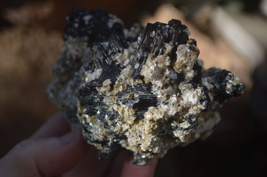 Natural Schorl Black Tourmaline With Vermiculite Specimens x 3 From Erongo, Namibia - Toprock Gemstones and Minerals 