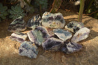 Polished  One Side Polished Watermelon Fluorite Pieces  x 10 From Uis, Namibia - Toprock Gemstones and Minerals 