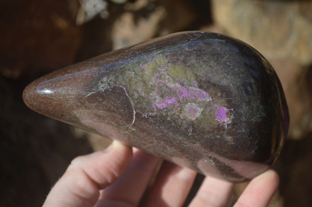 Polished Stichtite & Serpentine Standing Free Forms x 2 From Barberton, South Africa - Toprock Gemstones and Minerals 
