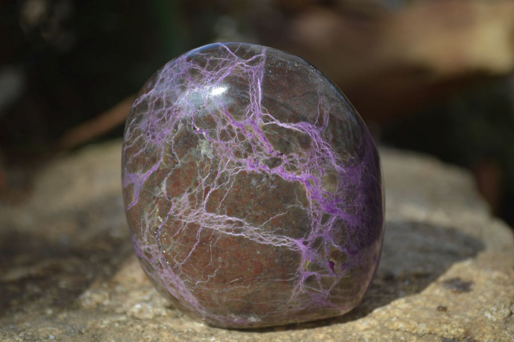 Polished Stichtite & Serpentine Standing Free Forms x 2 From Barberton, South Africa - Toprock Gemstones and Minerals 