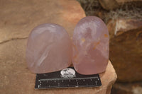 Polished  Pink Rose Quartz Standing Free Forms x 4 From Ambatondrazaka, Madagascar - TopRock