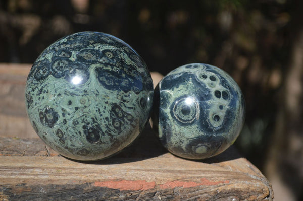 Polished Stromatolite / Kambamba Jasper Spheres  x 2 From Katsepy, Madagascar - Toprock Gemstones and Minerals 