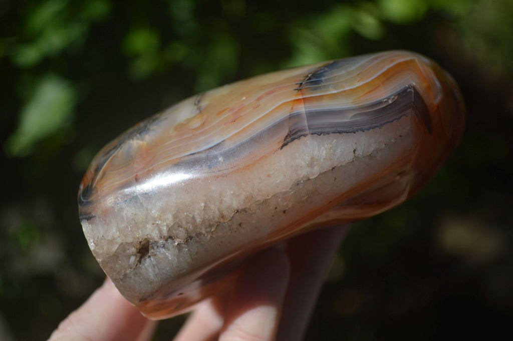 Polished Carnelian Agate Standing Free Forms  x 2 From Madagascar - Toprock Gemstones and Minerals 