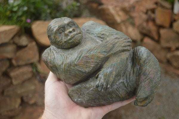 Polished Serpentine Gorilla Carving x 1 From Zimbabwe - TopRock