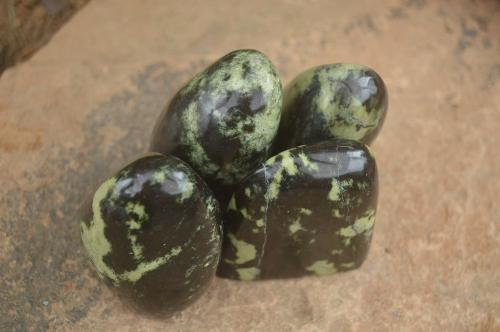 Polished Spotted Leopard stone Standing Free Forms  x 12 From Nyanga & Shamva, Zimbabwe - TopRock